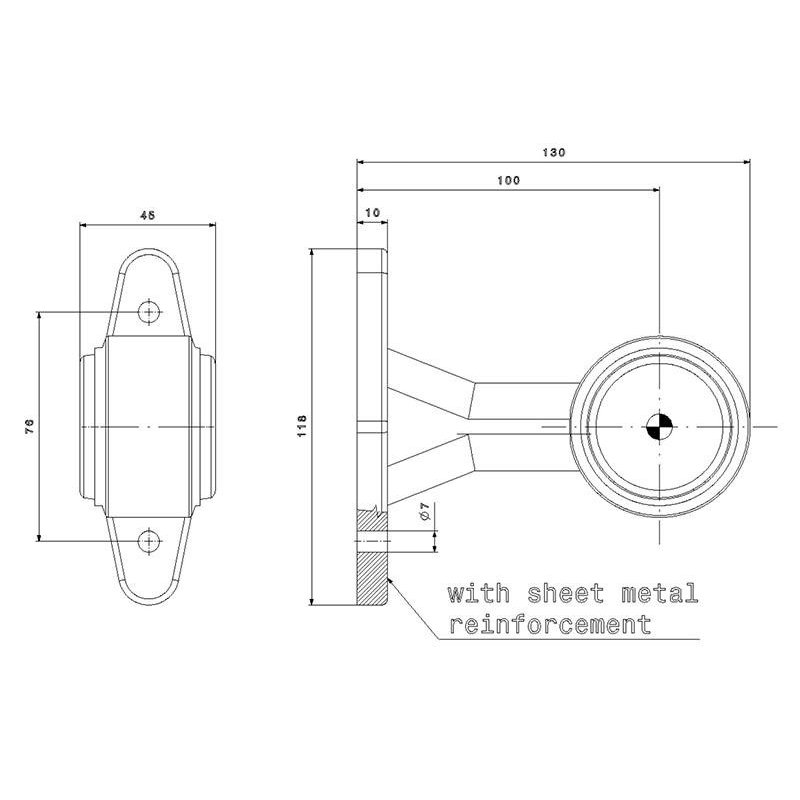 clearance light rood/wit universal DC cable 200mm, 0,75mm² 12/24V