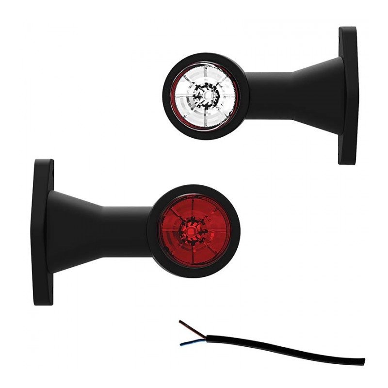 feu d'encombrement rouge/blanc universel câble 200 mm 12/24V