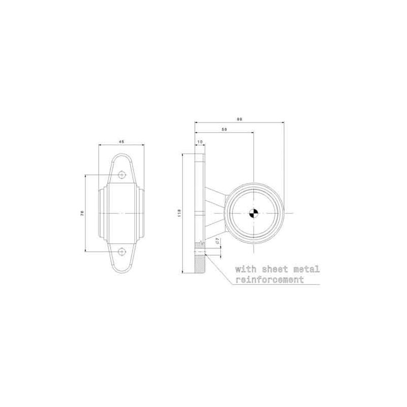 feu d'encombrement rouge/blanc universel P&R câble 200mm, 1,5mm² 12/24V