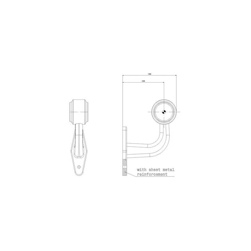 feu d'encombrement rouge/blanc gauche câble 200 mm 12/24V