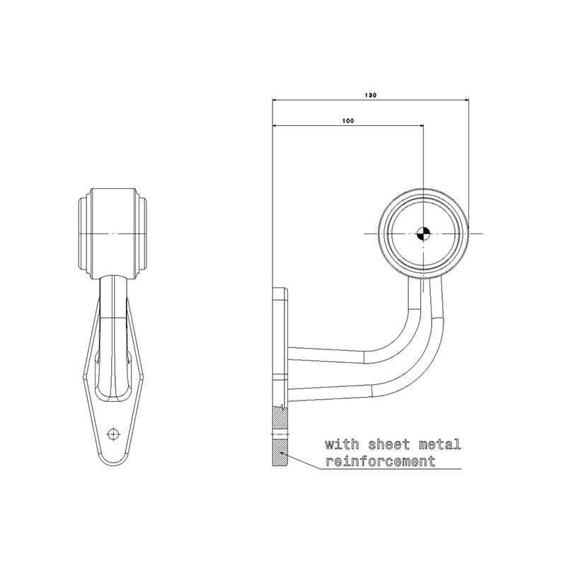 feu d'encombrement rouge/blanc droit DC câble 200mm, 0,75mm² 12/24V