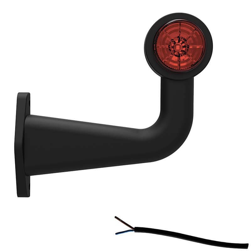 feu d'encombrement rouge/blanc droit câble 200 mm 12/24V