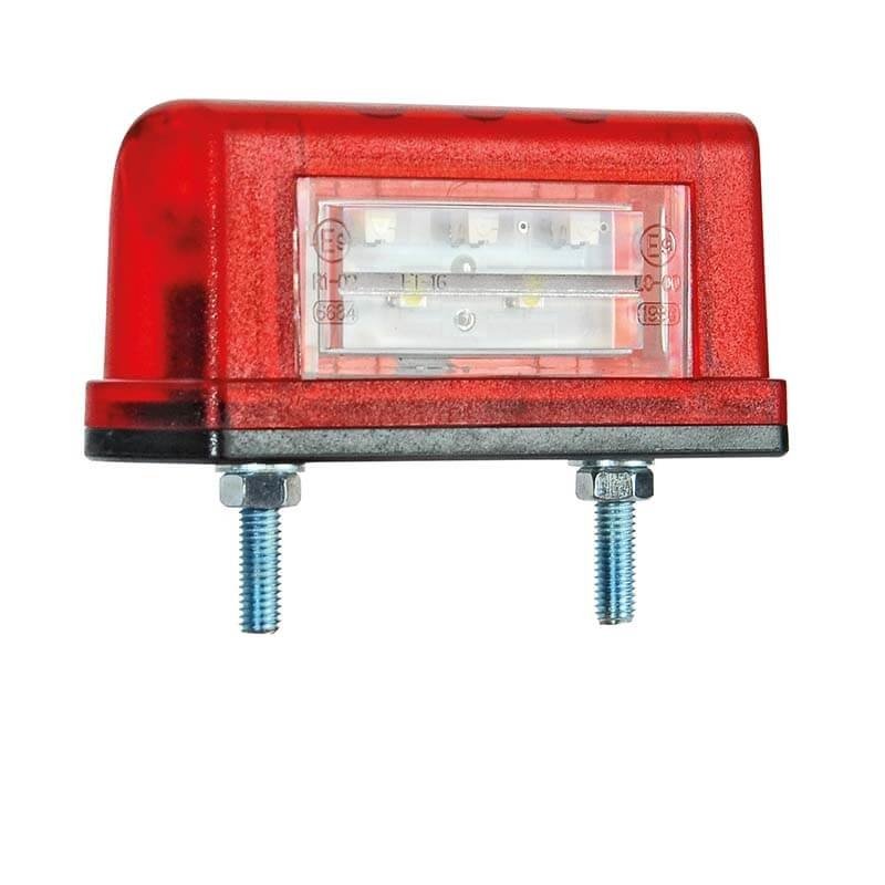kentekenlamp rood/wit kabel 500mm 12/24V