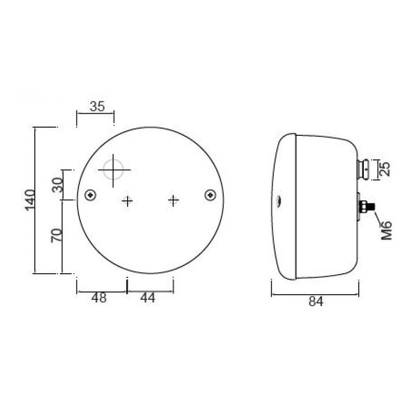 fog lamp LED Ø140mm 5 PINs bayonet