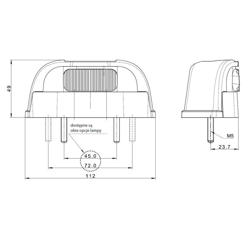 éclairage de plaque LED 12/24V 50cm câble