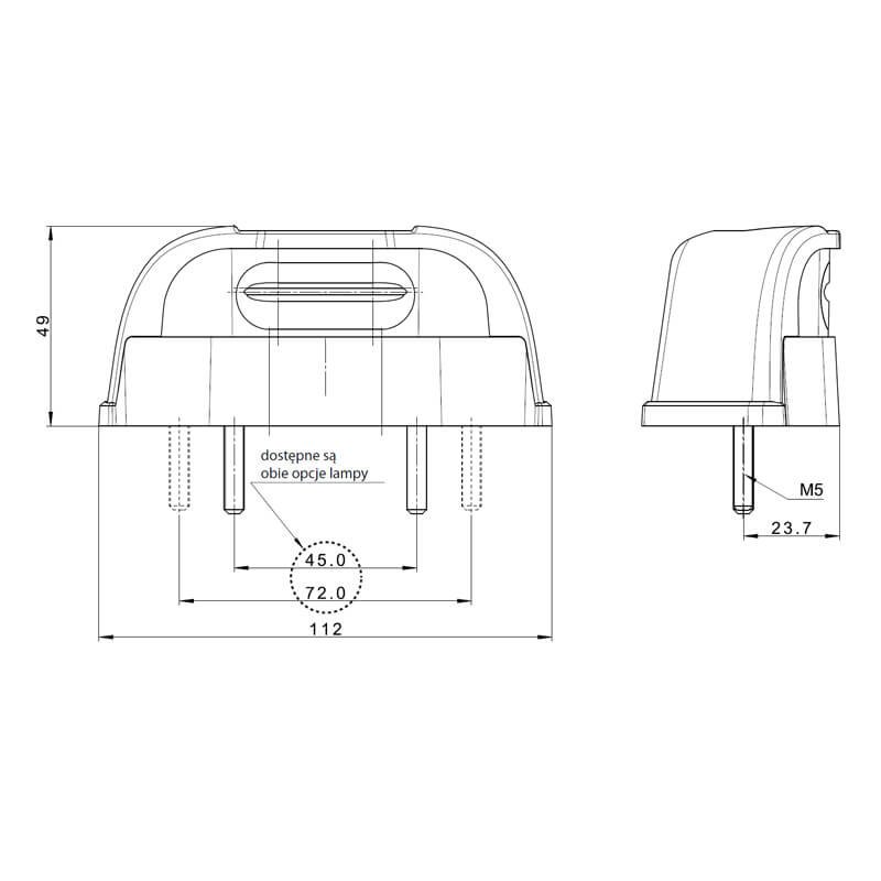 éclairage de plaque LED 12/24V 50cm câble