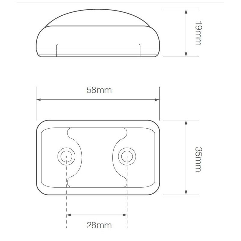 knipperlicht Cat.5 kabel 400mm 12/24V oranje