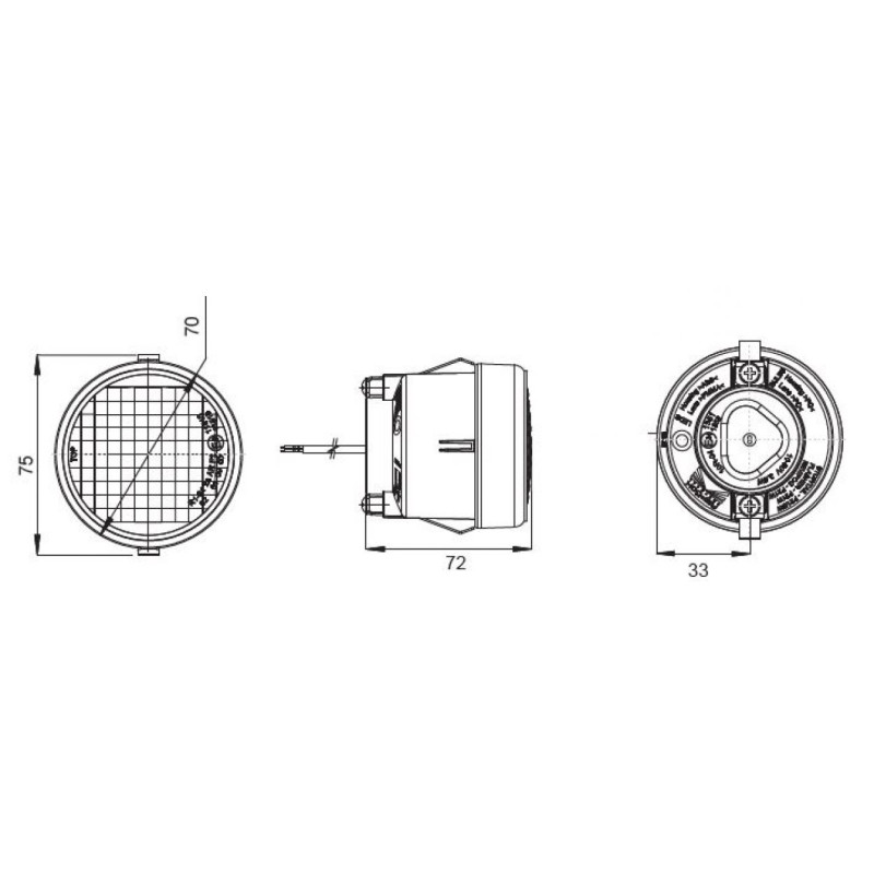 knipperlicht Roundpoint ll LED kabel 2p - 1,8m open eind