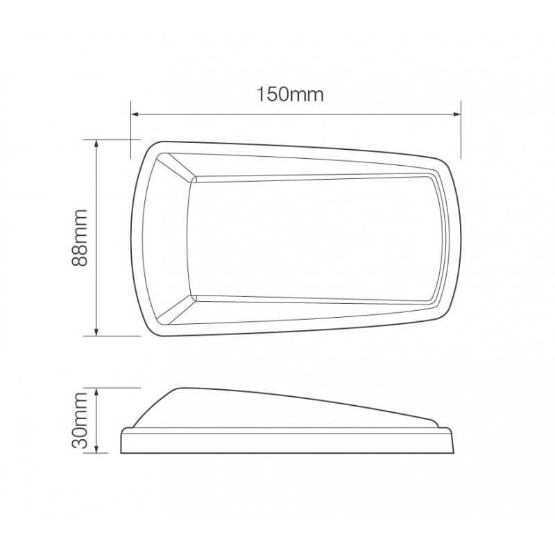 flashing light Cat.6 cable 190mm 12/24 V orange