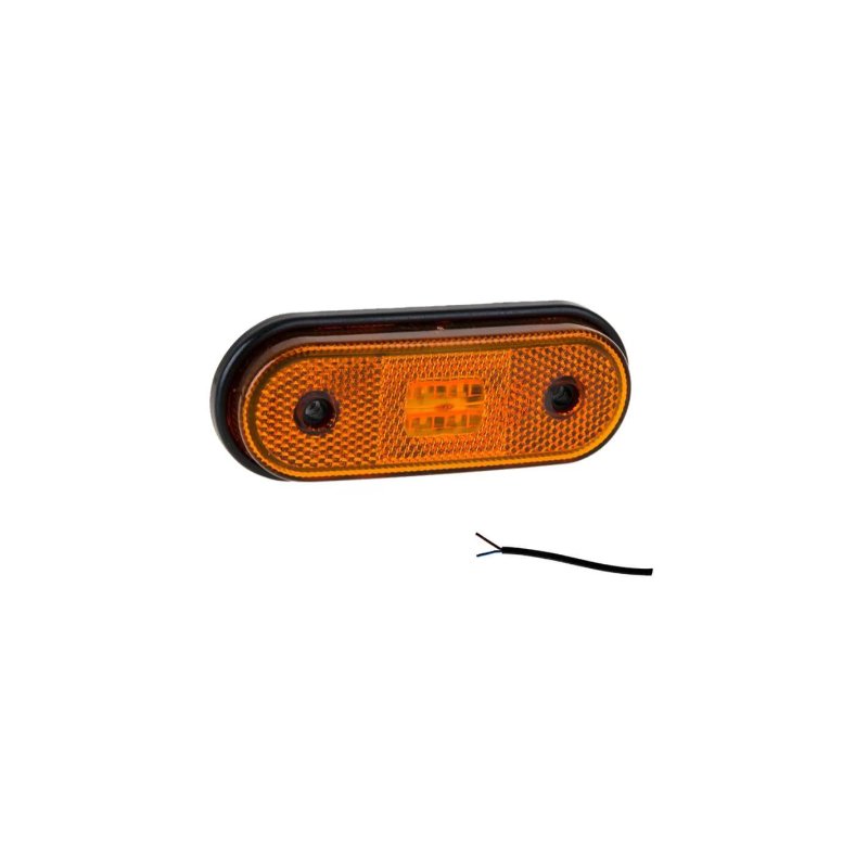 feu de position latéral LED 0.5m câble, extrémité ouverte orange 50cm 12-24V