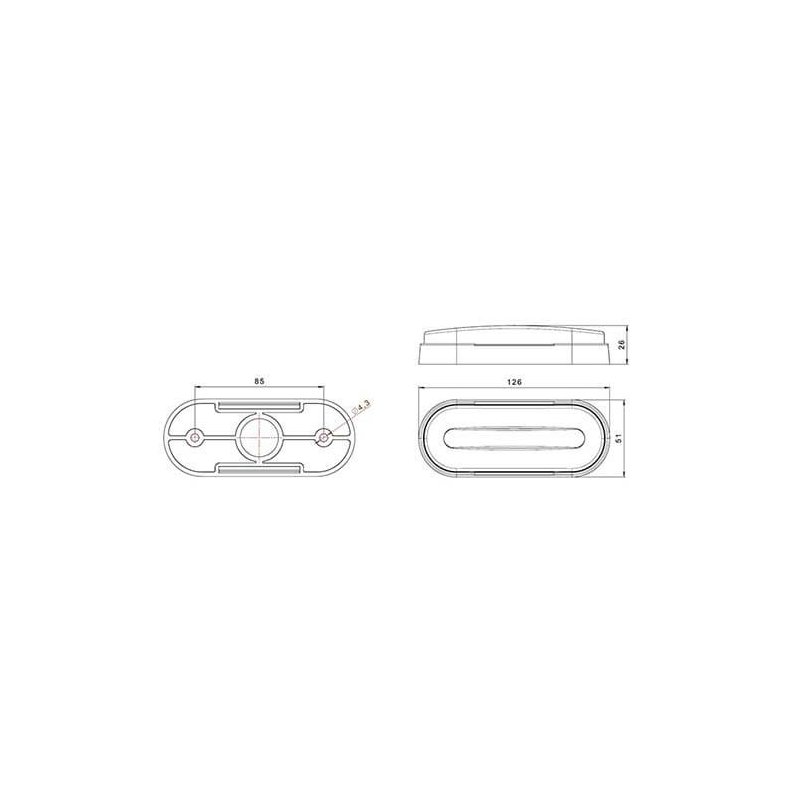 feu de position latéral cable 500mm 12/24V orange