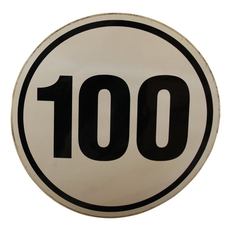 Aufkleber 100km/h für Deutsland Ø200mm