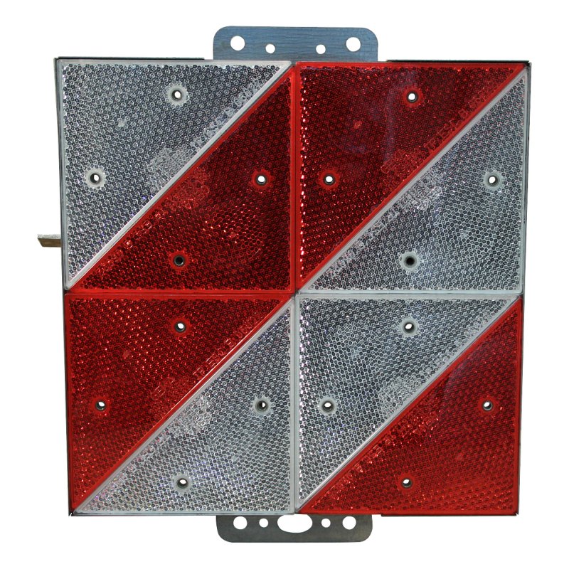 Markierungs Schild Langsamverkehr 285x285mm LOF Rot + Weiß diagonal gestreift links