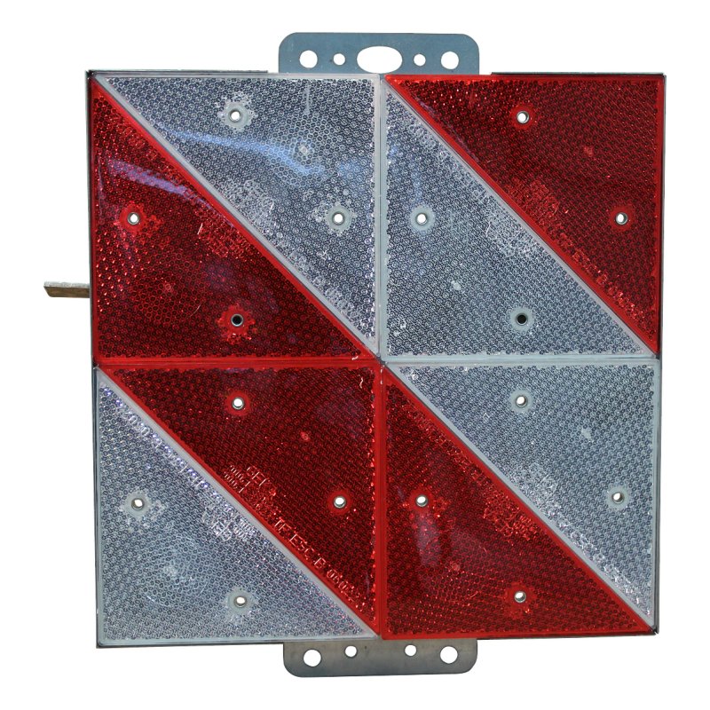 traffic sign slow traffic 285x285mm red + white diagonally striped right