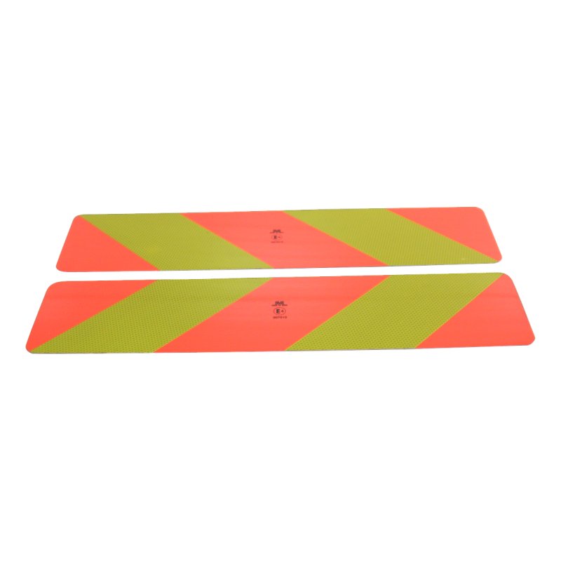 markeringsbord opleggers >3500kg rood / geel schuin gestreept 2 x 566mm (1x links, 1x rechts)