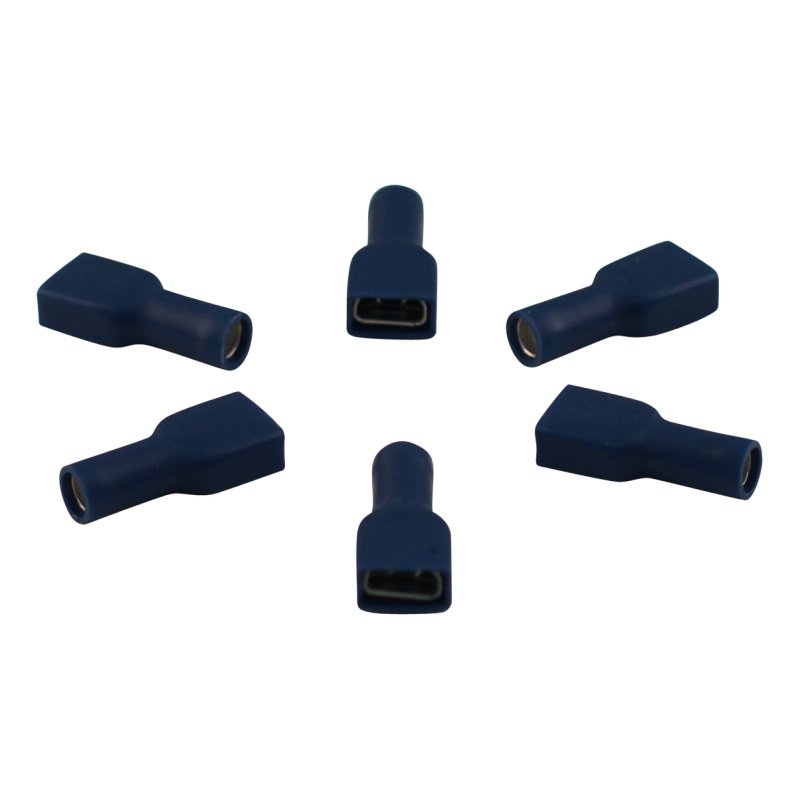 vlakstekerhuls volledig geisoleerd voor draad 1,5 - 2,5mm2 , 6,3x0,8,mm blauw