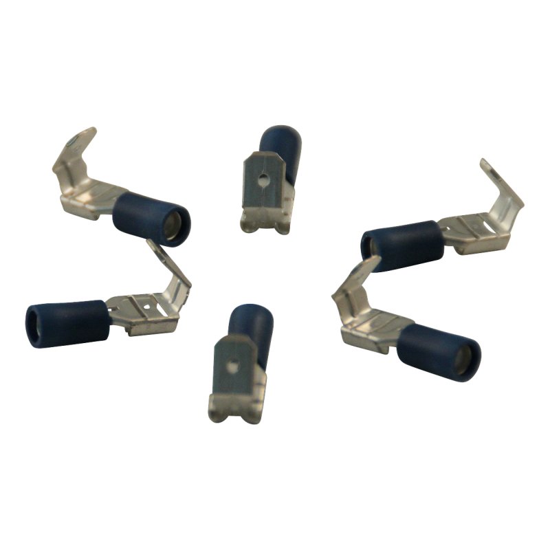 Flachsteckhülse mit tab für draht 1,5 – 2,5mm2 6,3x0,8,mm blau
