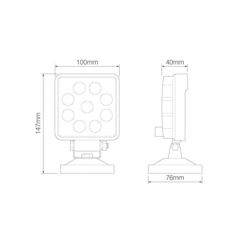 werklamp 12/24V 3m kabel met sigarettenaansteker 13,5 Watt wit