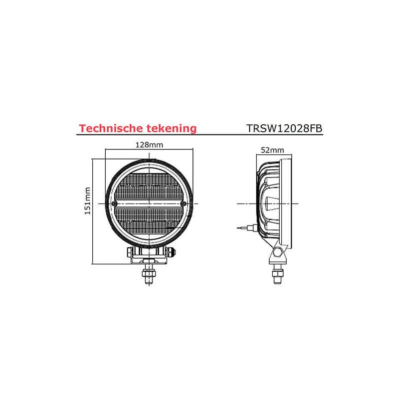 lampe de travail 9/36V 400mm câble avec connecteur Deutsch 24 Watt blanc