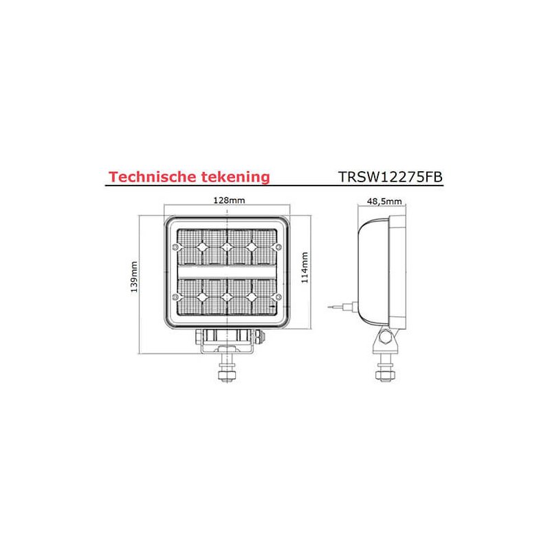 lampe de travail 9/36V 400mm câble avec connecteur Deutsch 24 Watt blanc