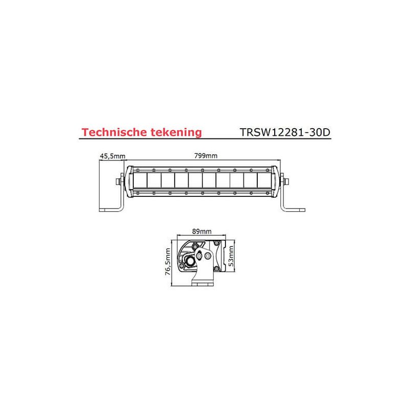 lampe de travail 9/30V 400mm câble avec connecteur Deutsch 150 Watt blanc