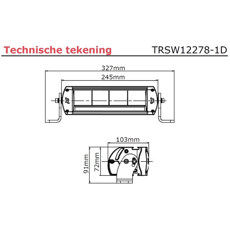 lampe de travail 9/36V 400mm câble avec connecteur Deutsch 40 Watt blanc