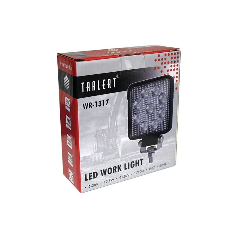 werklamp LED 400mm kabel met Deutsch-connector 10/30 (piekspanning bestendigd tot 36)V 13,5 Watt wit