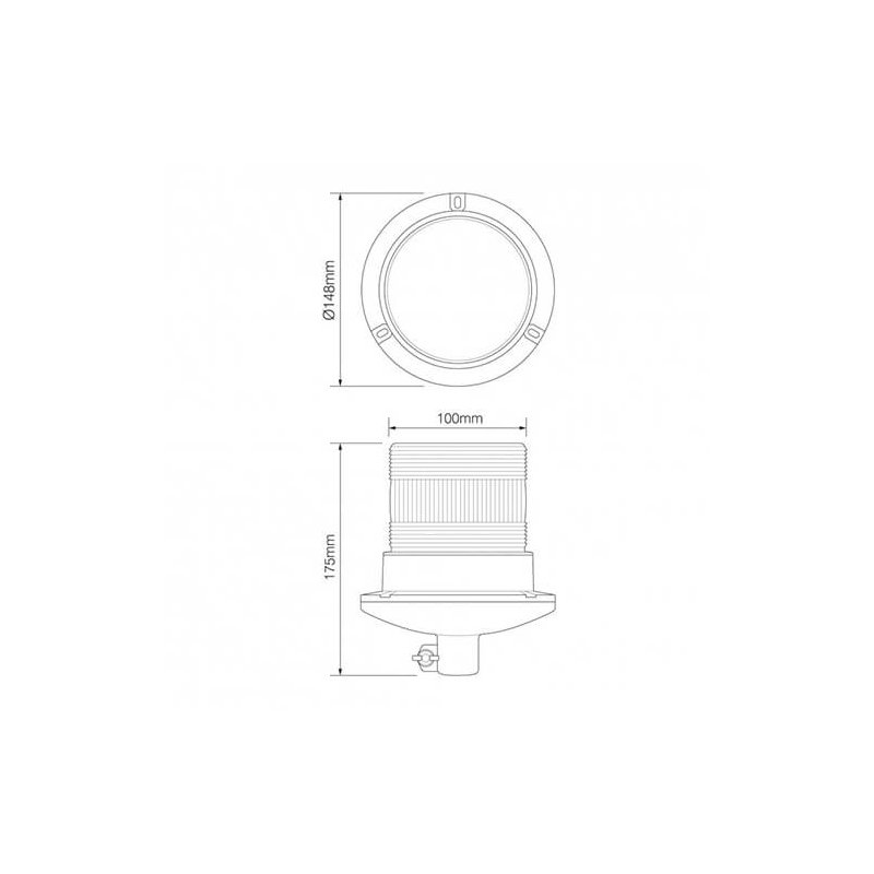 Gyrophare clignotante LED orange 9/30V Connexxion DIN 8x 2watt LEDs