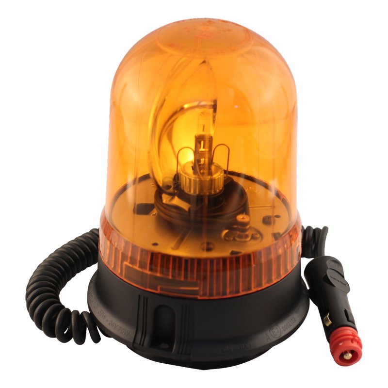 gyrophare halogène 12V 55W base magnétique orange