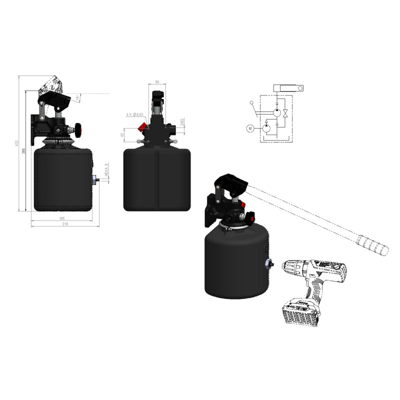 hand and gear pump FLEXePUMP 20cm³ double acting