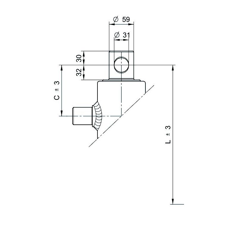 Teleskopzylinder 6ton Hub 595mm 2 Stufen Loch
