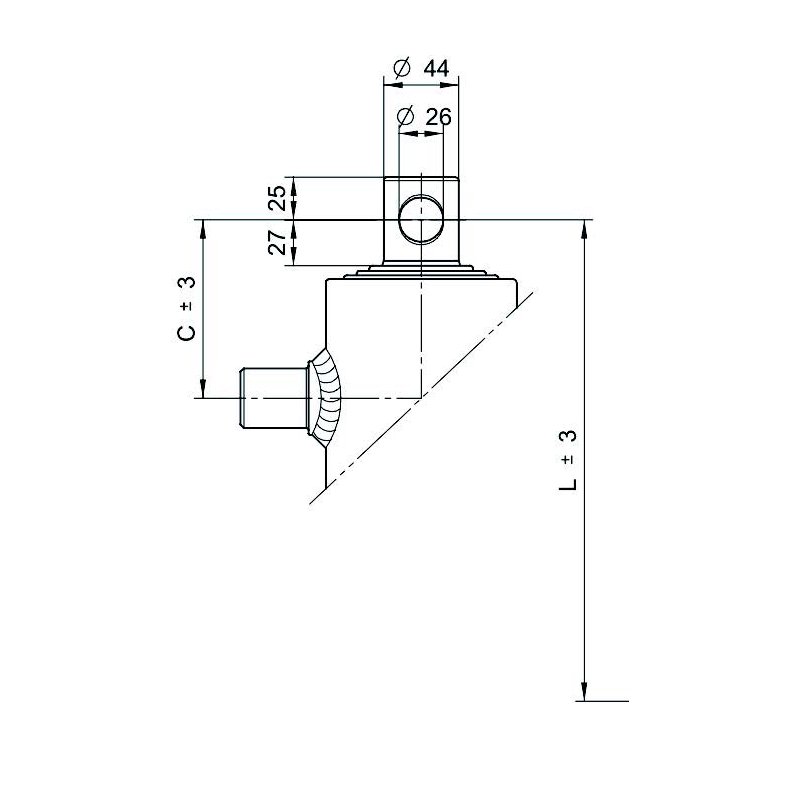 hefcilinder 7ton slag 1190mm 4 traps gat