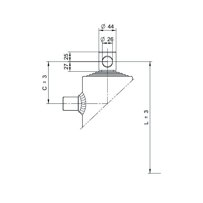 Teleskopzylinder 6ton Hub 840mm 6 Stufen Loch