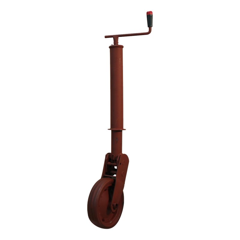 jockey wheel, with self-acting turnover and locking Ø70mm wheel with rubber tyre minium coated