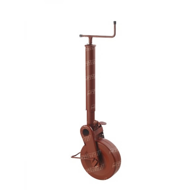 jockey wheel, with semi automatic turnover and pedal locking Ø70mm steel wheel 1500kg minium coated