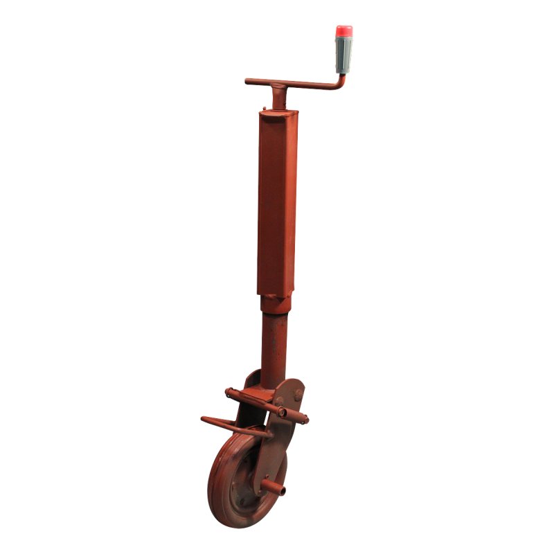 jockey wheel, with semi automatic turnover and spring locking ⧄60mm wheel with rubber tyre minium coated