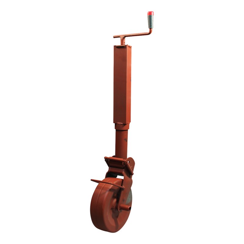 jockey wheel, with semi automatic turnover and spring locking ⧄80mm steel wheel minium coated