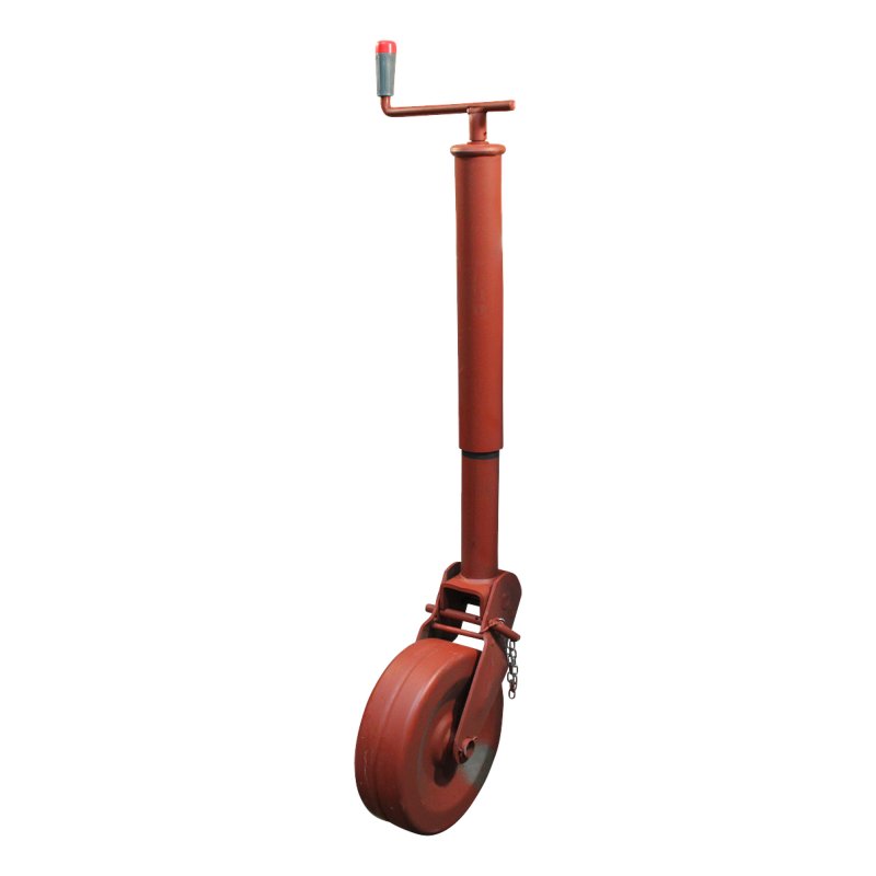 jockey wheel, hand operated, securing pin Ø70mm steel wheel minium coated