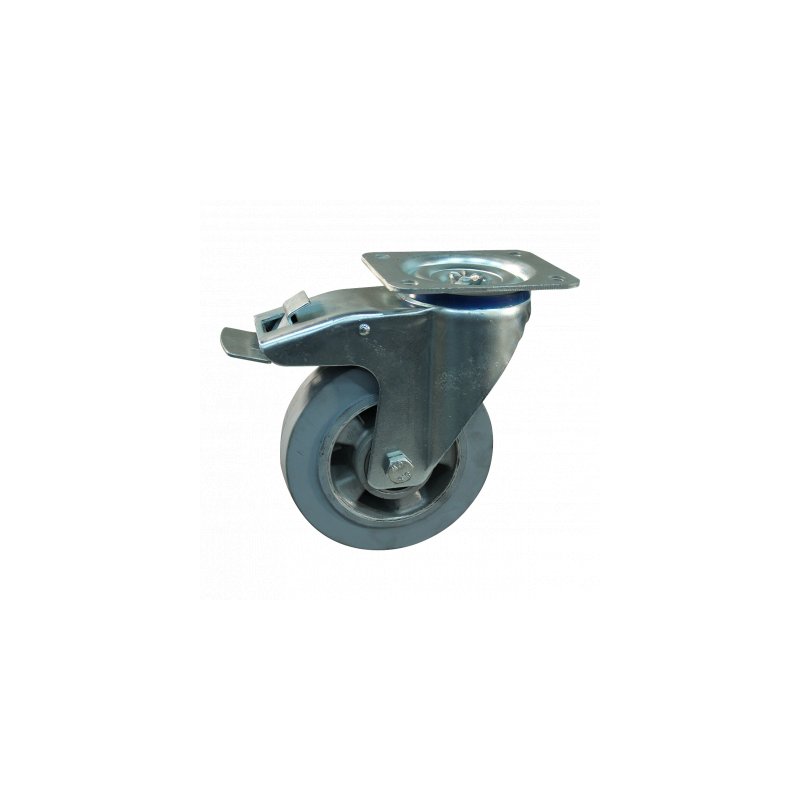 swivel castor with brake 200mm series 12 ᠆ 15 plate mounting ball bearing