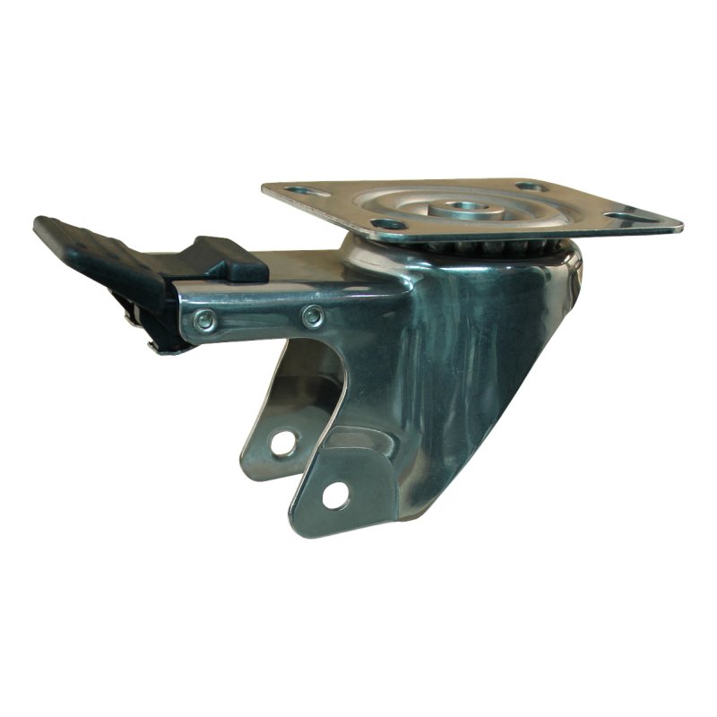 roulette pivotante avec frein 100mm serie 35 ᠆ 29 montage de la plaque palier lisse