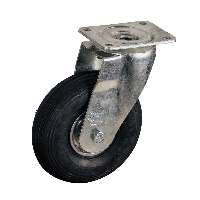 swivel castor 2.50-3 (210x65) 1.50x3 ET0 NL60mm steel V-5501 silver grey 210mm 11 plate mounting roller bearing