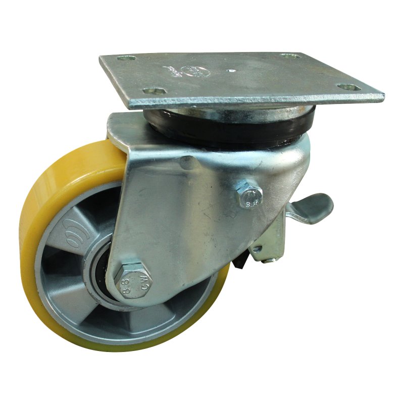 Lenkrolle mit Feststeller 125mm Serie 29 ᠆ 14 Plattenbefestigung Kugellager