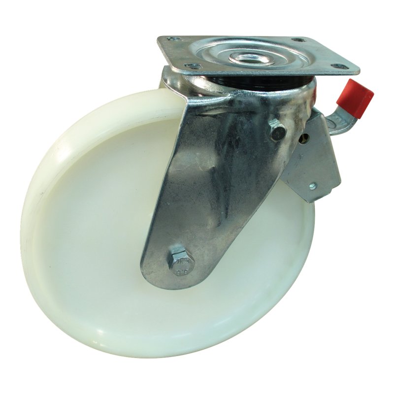 roulette pivotante avec frein 250mm serie 34 ᠆ 11 montage de la plaque palier lisse