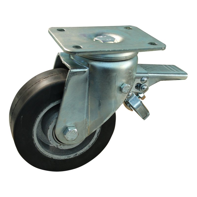 swivel castor with brake 150mm series 04 ᠆ 32 plate mounting ball bearing