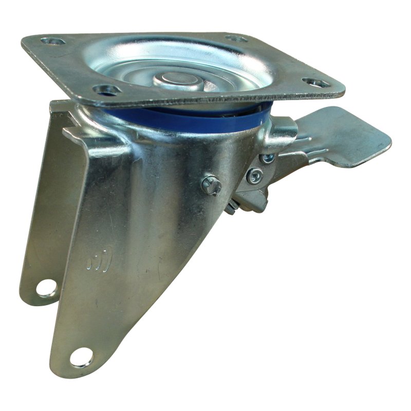 zwenkwiel geremd 200mm serie 01 ᠆ 12 plaatbevestiging met uitsparing richtingvastzetter rollager