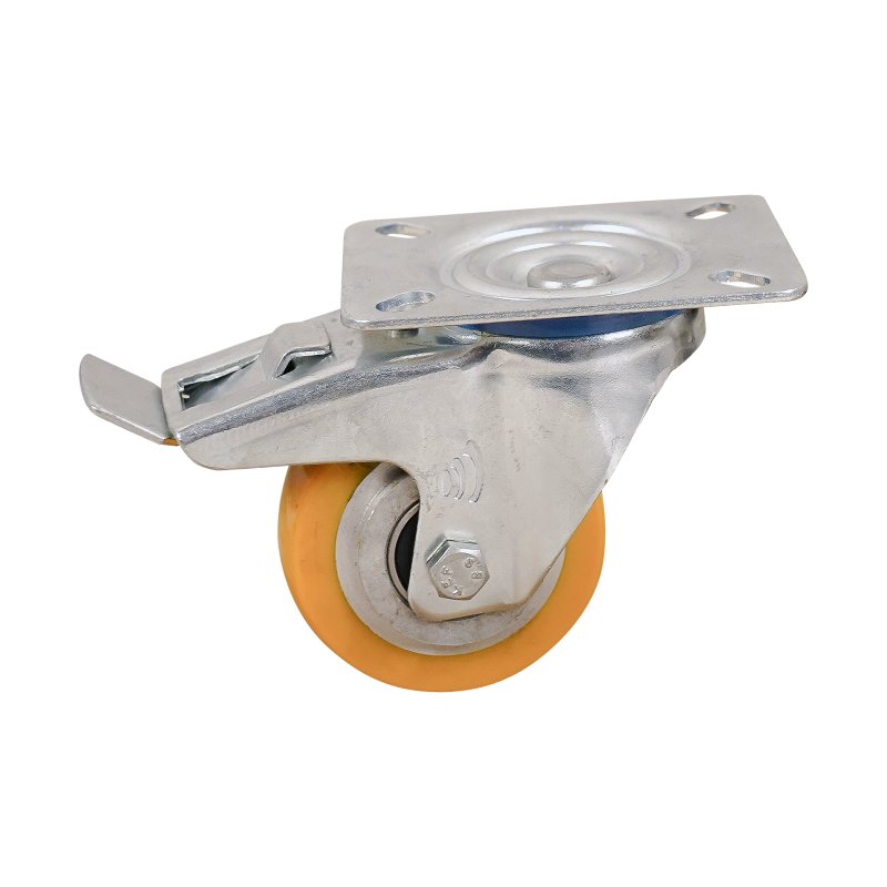 swivel castor with brake 80mm series 29 ᠆ 12 plate mounting ball bearing