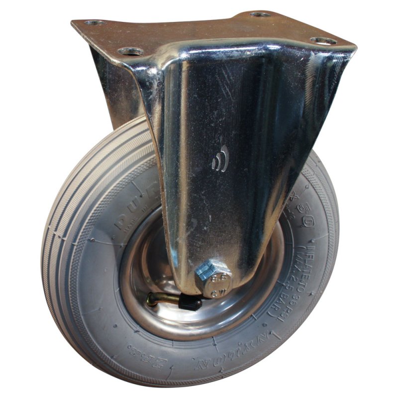bokwiel 200x50 1.25x3.8 (200x50) ET0 NL60mm staal HF-207A zilvergrijs 200mm 12 plaatbevestiging rollager