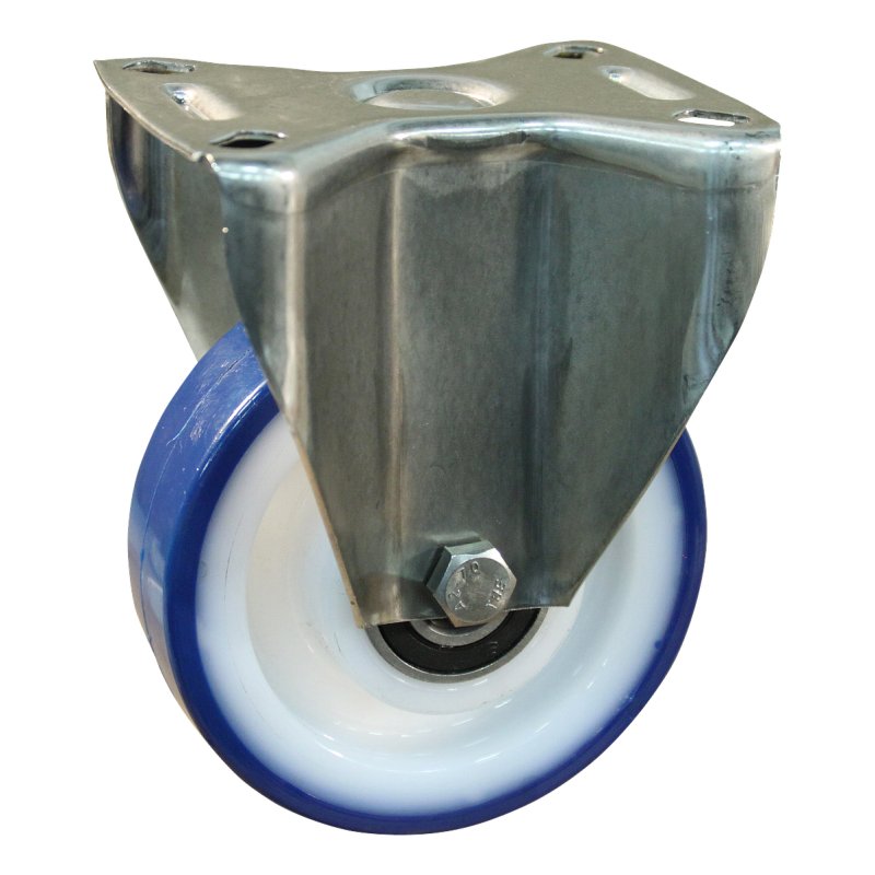 bokwiel 200mm serie 27 ᠆ 30 plaatbevestiging RVS kogellager