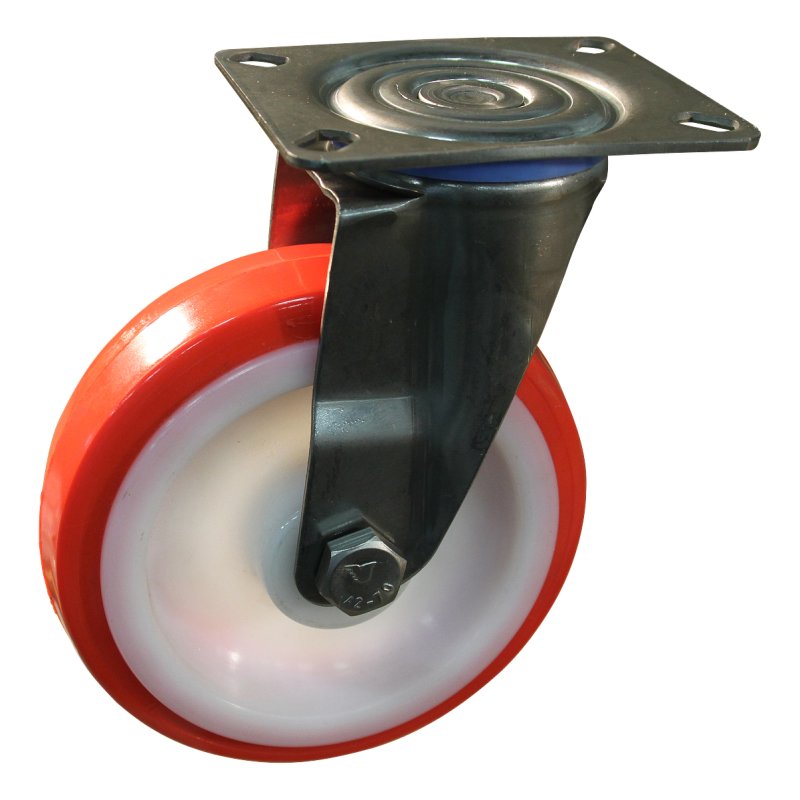 swivel castor 100mm series 27 ᠆ 30 plate mounting SS roller bearing