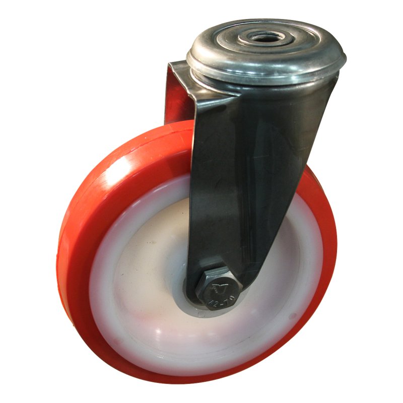 roulette pivotante 150mm série 27 ᠆ 30 trou pour boulon roulement à aiguilles éxécution inox
